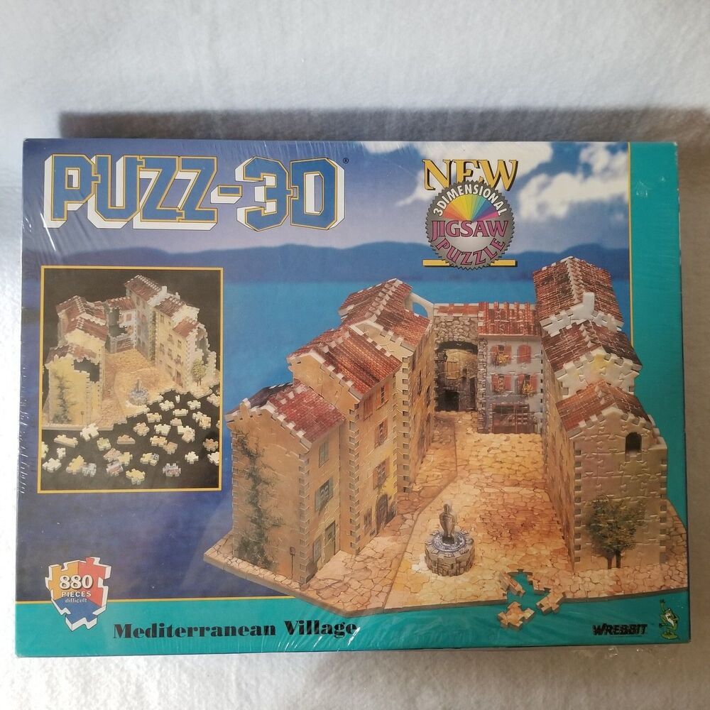 Wrebbit Puzz-3D Mediterranean Village 880pc puzzle new in box